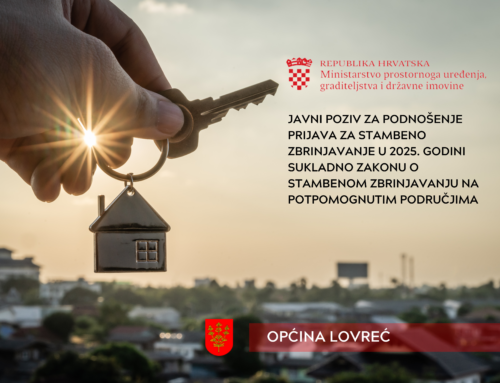 Javni poziv za podnošenje prijava za stambeno zbrinjavanje u 2025. godini sukladno Zakonu o stambenom zbrinjavanju na potpomognutim područjima